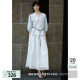 LILY2025 summer new women's clothing, all-match, commuting temperament, hollow high-waisted A-line skirt, small white skirt
