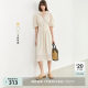 LILY summer women's clothing with linen vintage puff sleeves romantic floral temperament gentle high waist dress
