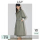 LILY2025 Spring New Classic Retro Loose Casual Belt Waist-Close-Up Commuter Green Trench Coat Women

