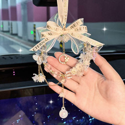 2026 New Car Pendant for Women, High-End Car Interior Decoration, Car Rearview Mirror Crystal Car Hanging Ornament Pendant