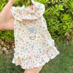 Spring and Summer Floral Suspender Dress Pet Clothing Princess Style Dog and Cat Clothes Bichon Thin Breathable Bichon Pomeranian