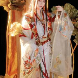 
Hanfu, Southern and Northern Dynasties large-sleeved shirts, heavy embroidery, ancient style, waist-length collar, Wei and Jin martial arts style, men's and women's national style suits