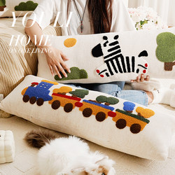 Cute Long Pillow Dopamine Lumbar Pillow Backrest Cartoon Extended Living Room Sofa Pillow Cushion Pillowcase with Insert