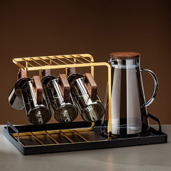 High-Temperature Resistant Glass Cup Set for Home Use with Handle, Suitable for Brewing Green Tea, Cold Water Pitcher, Light Luxury Living Room Guest Drinking Cups