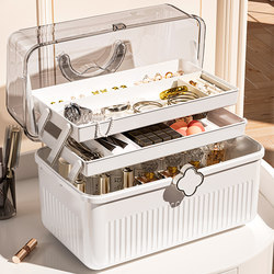Cosmetic Storage Box, High-End Skin Care Product Desktop Dust-Proof Art Student Tool Box, Nail Art Storage Box, Jewelry