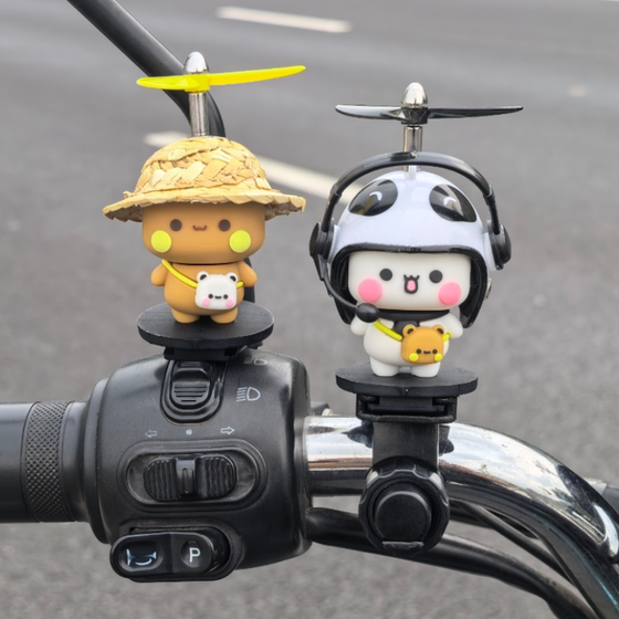 
Cute one and two cloth helmet bamboo dragonfly electric vehicle decoration motorcycle road bicycle car ornament