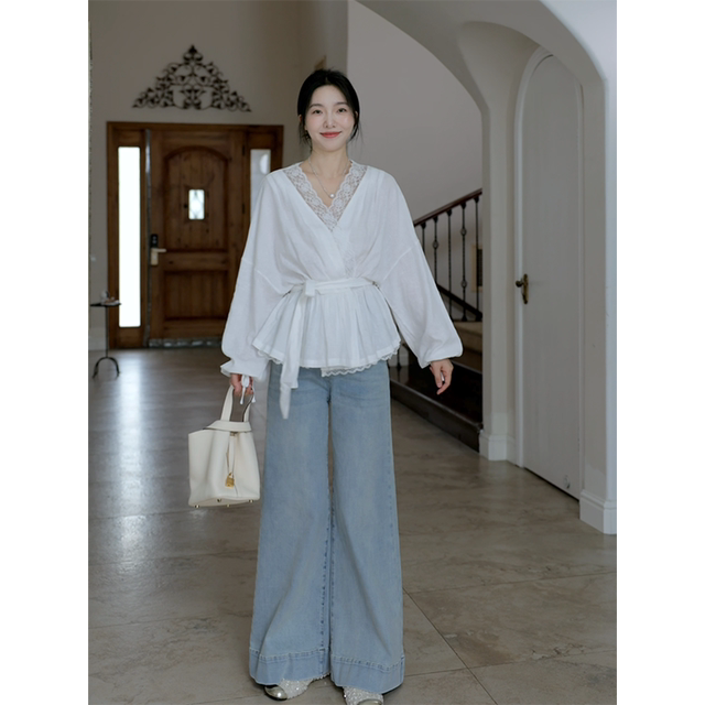 Diagonal Placket Pants main image 0
