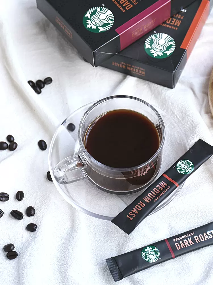 临期 Starbucks 星巴克 黑咖啡 精品速溶咖啡 2.3g*10条盒装*2件 天猫优惠券折后￥50包邮 深度烘焙、中度烘焙可选