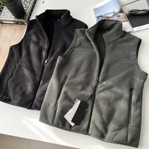
Classic and versatile autumn and winter men's stand-up collar double-sided polar fleece thickened warm fleece vest vest