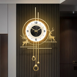 Bei Ni 2025 New Model Silent Wall Clock with a High-End, Light Luxury Wooden Grille Decoration, Wall-Mounted Clock for Living Room