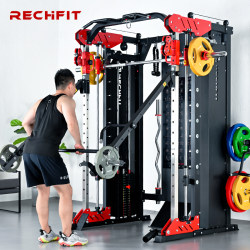 Gantry Fitness Equipment Household Smith Machine Squat Bench Press Rack Multi-Functional Fitness Equipment Comprehensive Trainer