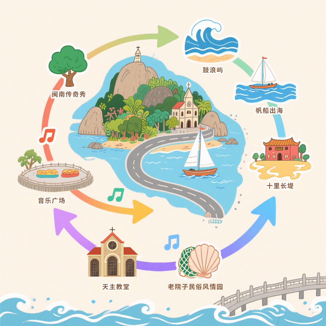 厦门旅游3天2晚跟团游帆船出海赶海鼓浪屿16人精品小团0购物纯玩