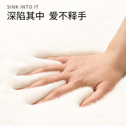 Carpet for Bedroom and Living Room 2025 New Model Wipeable and Washable Faux Rabbit Fur Plush Bedside Rug Floor Mat Bay Window Mat Thick White