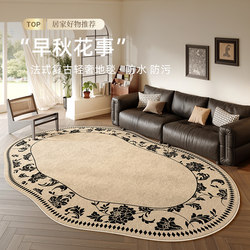 Carpet for Living Room 2025 New Model Bedroom Washable Wipeable Floor Mat Mid-Century Style Sofa French Retro Irregular Shape