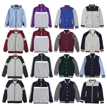 Sports suit hooded boy's dark green gray baseball uniform