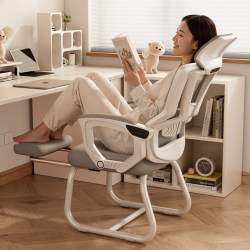 Computer Chair, Comfortable for Long Sitting, Home-Use Bow-Shaped Office Chair, Reclining Ergonomic Office Chair for Nap, Bedroom Gaming Chair