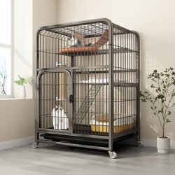 Cat Cage for Home Use, Indoor, Extra Large Free Space, Cat Villa with Integrated Toilet, Cat Castle, Cat Cage, Cat Climbing Frame House