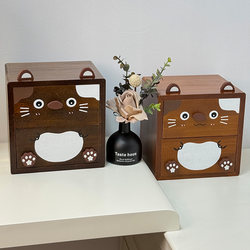 Solid Wood Desktop Storage Box Drawer Miscellaneous Storage Box Desk Office Workstation Storage Artifact Birthday Gift