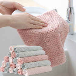 Thickened Kitchen Supplies Oil-Removing Cloth, Lint-Free Scouring Pad, Household Dishwashing Towel, Table Wiping Cleaning Cloth