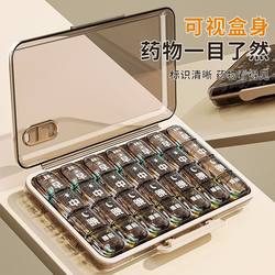 Portable Medicine Dispensing Box for the Elderly, Seven Days a Week, Multi-Compartment, for Taking Medication Three Times a Day