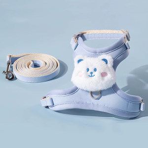 Cat traction rope can adjust the cat rope cute kittens to go out for special chest back with small dog pet supplies