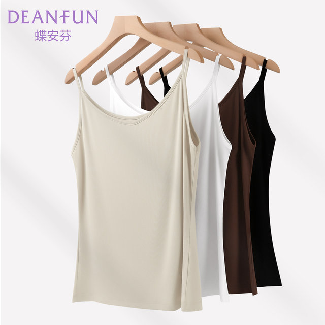 
Butterfly Modal white suspender vest women's inner sleeveless top for summer thin large size base for outside wear