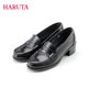 Haruta4603 Japanese student versatile orthodox medium heel thick heel college small leather shoes JK uniform shoes loafers for women