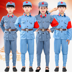 Children's Red Army Cotton And Linen Costumes Small Eighth Route Army Suit Red Guards Red Star Sparkling Red Star Costumes