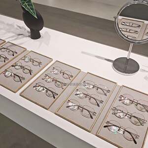 
New high-end leather glasses display tray tray display stand props decoration counter desktop storage storage display
