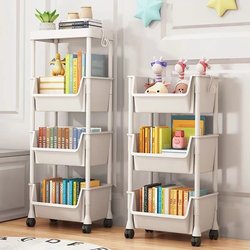 Kitchen Multi-Functional Storage Rack, Floor-Standing Multi-Layer Fruit and Vegetable Storage Basket, Household Vegetable and Snack Trolley Storage Shelf