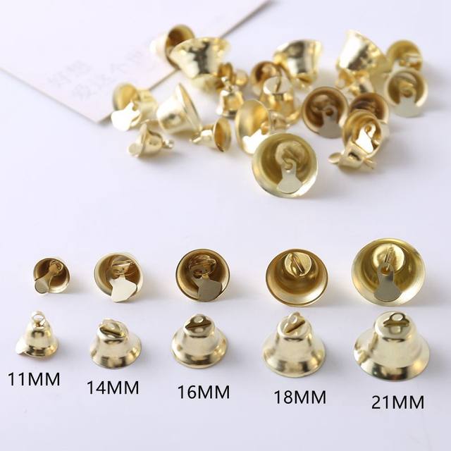 DIY handmade material jewelry accessories horn opening bell Christmas size bell golden wind chime bell small bell