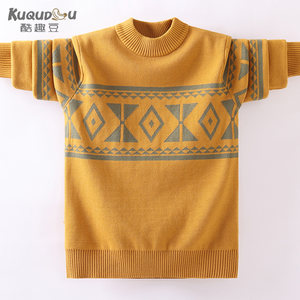 
New autumn and winter cotton-free boy sweater children's sweater thread pullover knitted boy retro fashionable base shirt