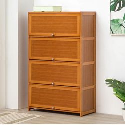 Zuoshi Shoe Cabinet for Home Entrance, Indoor New Model 2025, Popular Shoe Rack, Multi-Layer Simple Solid Wood Entryway Cabinet