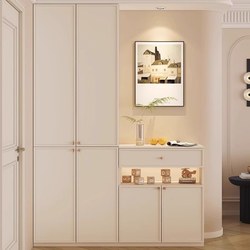 Yangman Storage Cabinet for Home Use, Wall-Mounted High Cabinet at the Entrance, Low Cabinet for Entryway, Cream-Style Shoe Cabinet, Integrated Entryway Cabinet