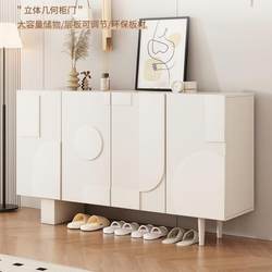 Ouyayijia French-Style Vintage Cream-Colored Shoe Cabinet for Home Use, Large Capacity Indoor Entryway Integrated Storage