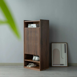 Eisen's Japanese-Style Pure Solid Wood Breathable Shoe Cabinet, Modern and Simple, Large-Capacity Grid Shoe Rack for Entryway Storage