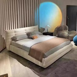 Yunxin Caterpillar Bed Italian Minimalist Matte Fabric Internet Celebrity Cream Style Designer Master Bedroom 1.8m Double Bed