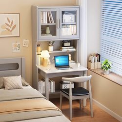 Fuqiaojiang Folding Desk Bookcase Solid Wood Corner Computer Desk Children's Study Desk Small Apartment Bedroom Office Desk