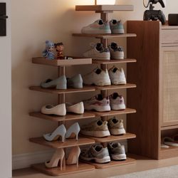 Gu Mu Fei Narrow Shoe Cabinet Corner Entryway Mini Storage Rack Indoor Household Space-Saving Shoe Cabinet