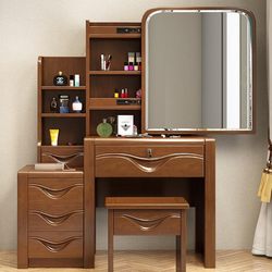 Gumufel Chinese-Style Solid Wood Dressing Table Bedroom Small Apartment Modern Simple Storage Cabinet Integrated Dressing Table