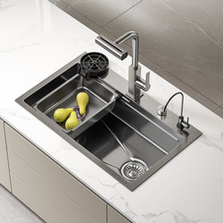 Wowei Kitchen Sink Large Single Bowl Nano Honeycomb Raindance Waterfall Sus304 Food-Grade Stainless Steel Dishwashing Basin