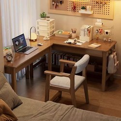 Yangman Solid Wood Corner Desk L-Shaped Wall-Mounted Corner Desktop Computer Desk Home Study Bedroom Work Desk