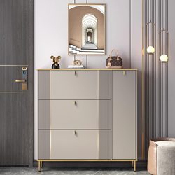 Luxurious Italian-Style Ultra-Thin Shoe Cabinet for Home Entrance, Small Narrow Cabinet 17Cm24Cm, Flip-Top Large-Capacity Entryway Cabinet