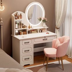 Zoshe Cream Dressing Table 2023 New Model Internet Celebrity Bedroom Simple Modern Household Small Apartment Storage Cabinet Light Luxury