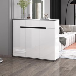 Luxurious Double-Sided Shoe Cabinet for Home Entrance, Large Capacity Lacquered Entrance Hall Cabinet, Storage Cabinet for Balcony