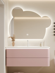 Dipuricorelai Integrated Basin Bathroom Cabinet Oak Girl Pink Bear Smart Mirror Trendy Washbasin New Model