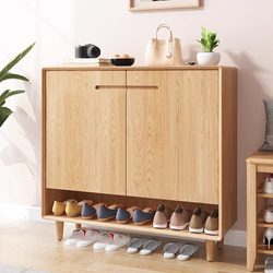 Eisen Solid Wood Shoe Cabinet for Home Entrance, Wall-Mounted Entryway Cabinet, Large Capacity, Multi-Layer Practical Storage