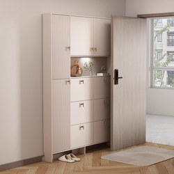 Ultra-Thin Shoe Cabinet 17cm Flip-Top Home Use Narrow Model High-Standing Storage Cabinet Behind the Door Space-Saving for Small Households