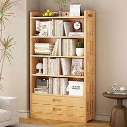 Yarimi Solid Wood Bookshelf Storage Rack Floor-Standing Bookcase Storage Cabinet Home Children's Student Living Room Multi-Storage Cabinet