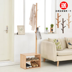 Over-The-Door Coat Rack, Floor-Standing Storage Rack, Bedroom Bedside Table, Shoe Cabinet, Clothes Rack Integrated Combination, Shoe-Changing Bench with Clothes Rack